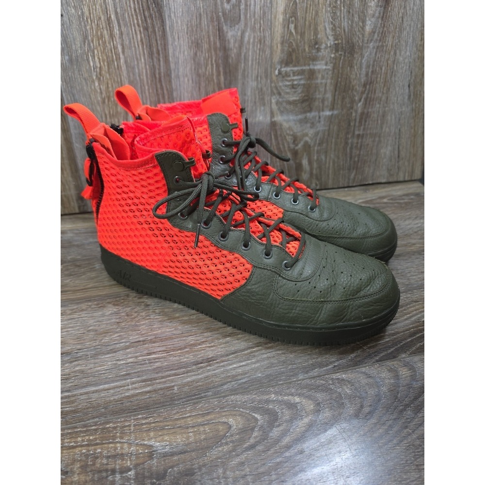 Nike SF Air Force 1 QS Mid Cargo Khaki Crimson Mens Shoes AA7345-300 Size 15